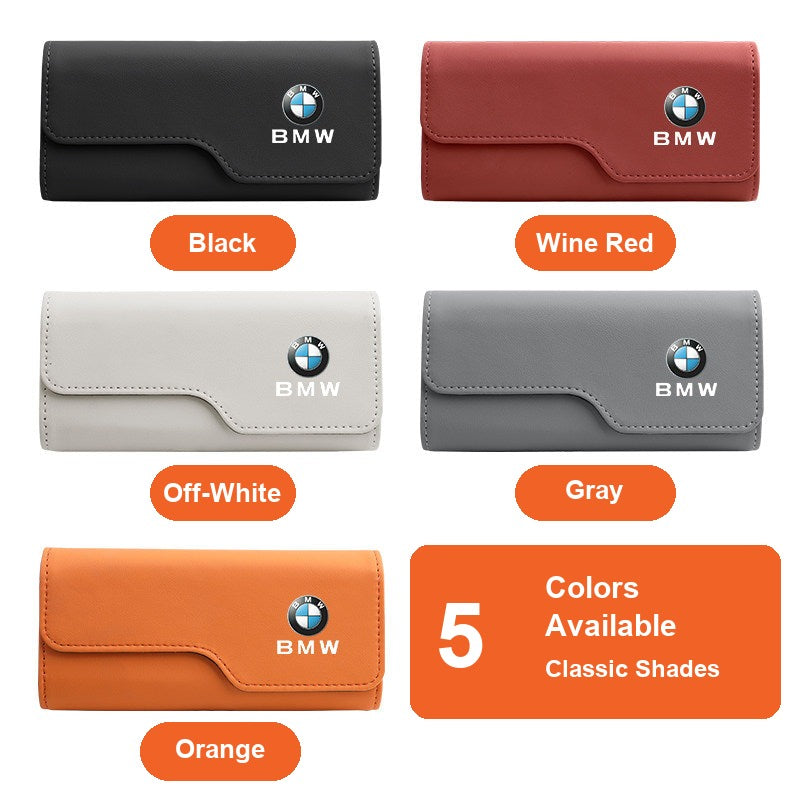 BMW glasses case five color options Black Wine Red Off-White Gray Orange