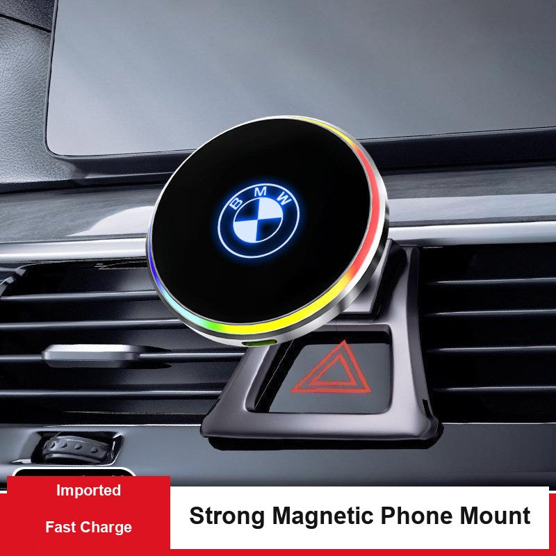 BMW magnetic wireless charging phone mount installed on air vent