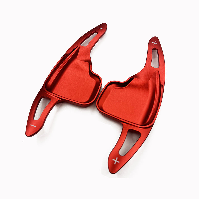 BMW aluminum paddle shifter extensions in red