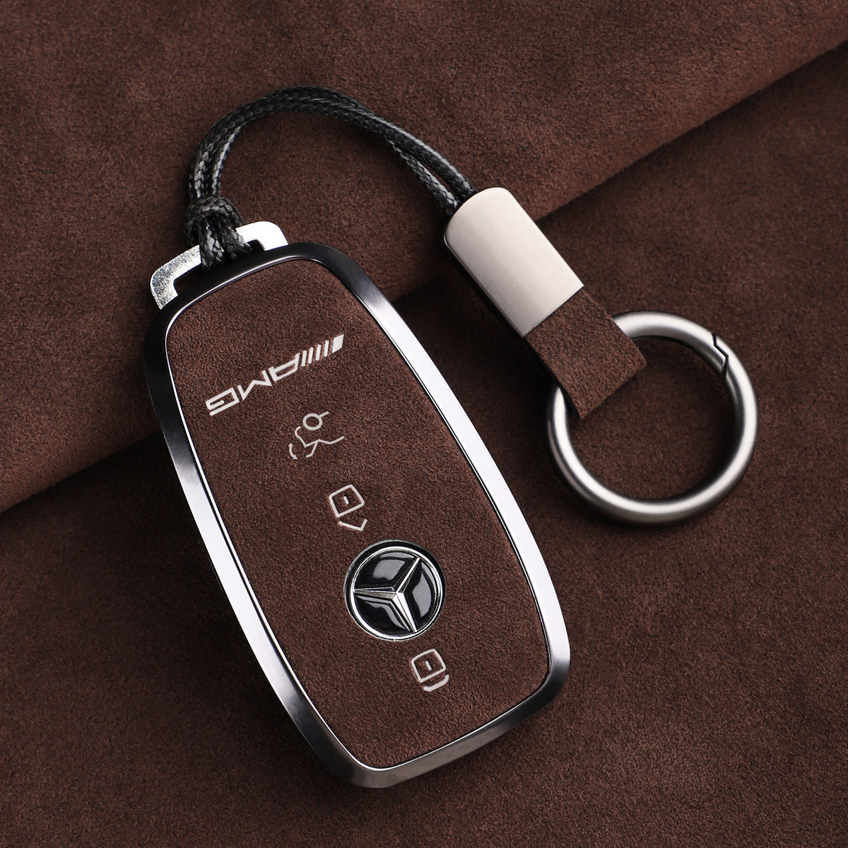 Premium Genuine Alcantara Mercedes-AMG Key Case – Imported Italian Suede with Alloy Frame for G63, G500, G350 and A35L