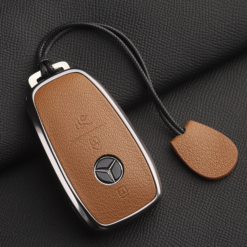 Premium Genuine Leather Mercedes-Benz Key Case – Soft French Goatskin for GLE, GLS, CLS, S-Class and E-Class