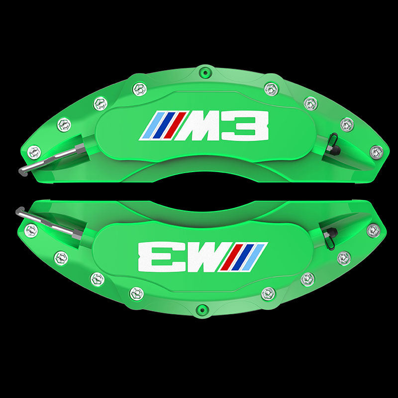 BMW brake caliper covers, Green finish, M3 logo