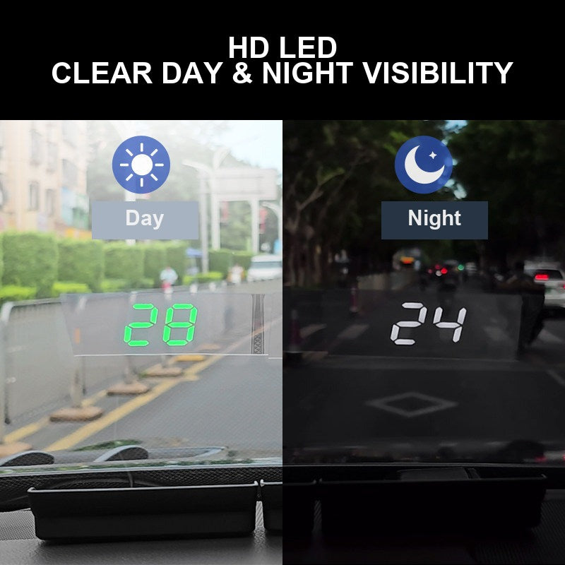 GPS HUD HD LED display clearly visible in day and night conditions (W1 white light)