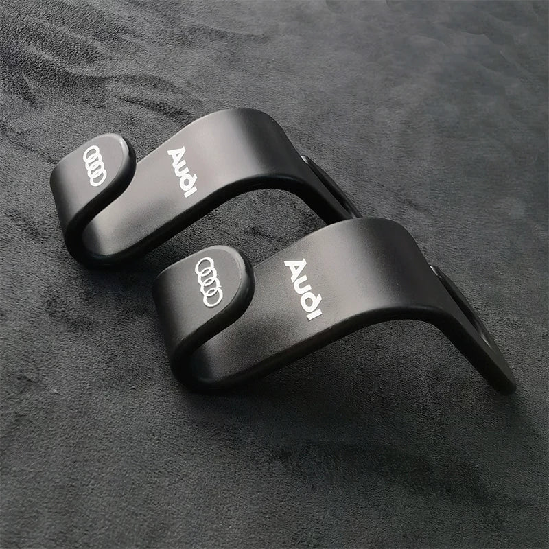 Audi seat back hooks in black – pair