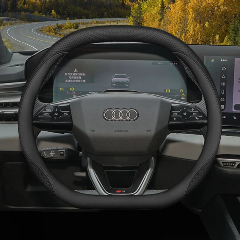 Audi steering wheel covers for new Q5L A5L A6L A4L A7L Q3 Q2L A3 A8 ultra-thin genuine leather handlebar covers