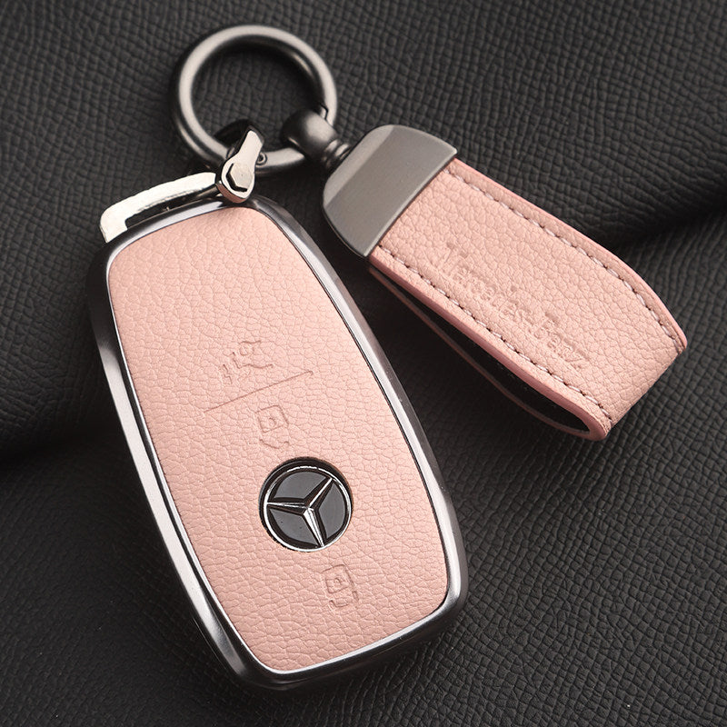 Premium Genuine Leather Mercedes-Benz Key Case – Soft French Goatskin for GLE, GLS, CLS, S-Class and E-Class