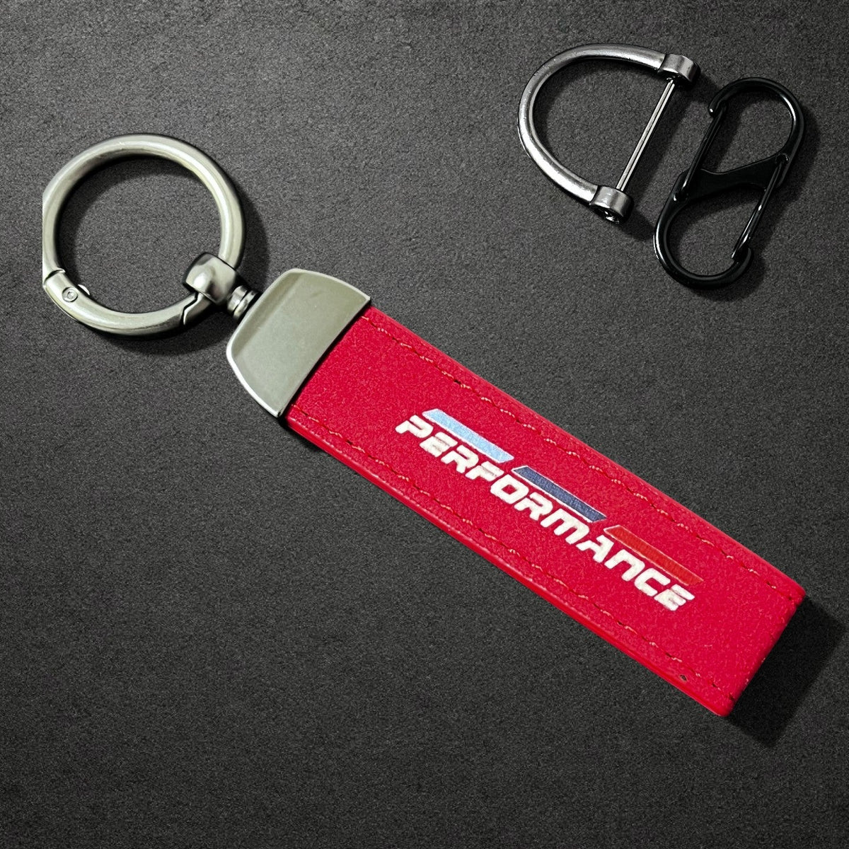 BMW M Performance Leather Key Fob Strap & Keychain Ring