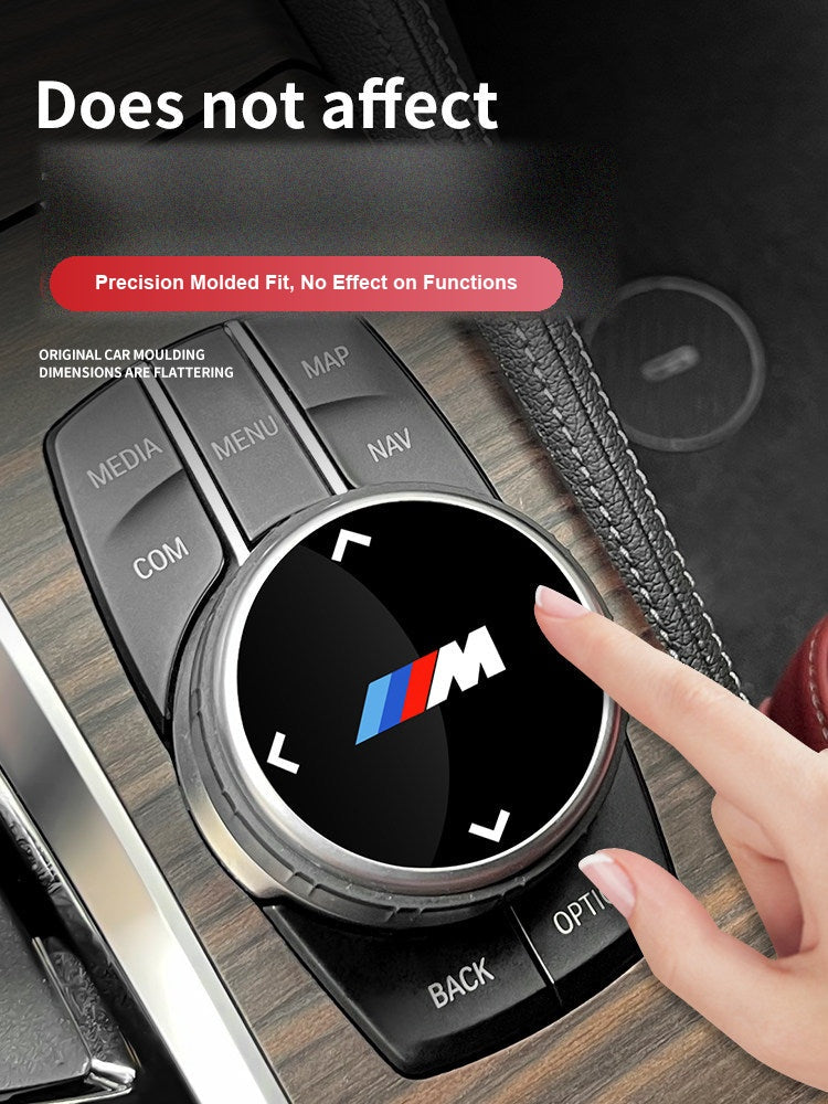 BMW multimedia knob M sticker precision fit, no impact on original functions