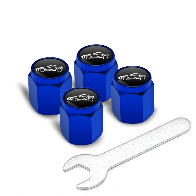 Audi Signature Anti-Theft Valve Caps – Wrench-Lock Hex Aluminium Set of 4