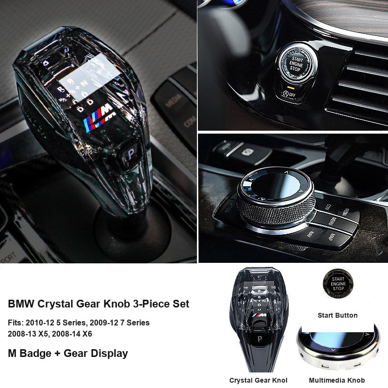 BMW Crystal Gear Knob 3-Piece Set - M Badge Gear Display