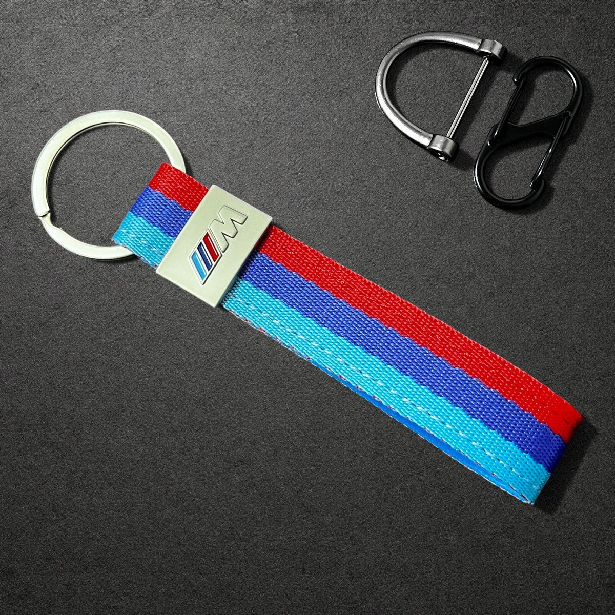 BMW M Performance Leather Key Fob Strap & Keychain Ring
