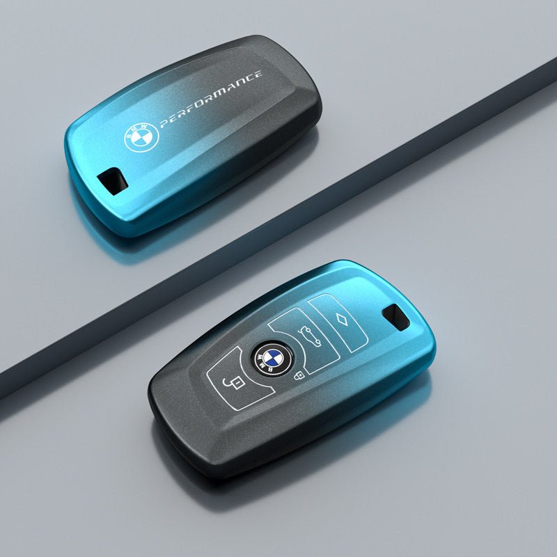 BMW TPU key fob case cover in Matte Dreamy Blue Single Shell (No Keychain) for F-Series 3/5 Series, X3, GT, 1 Series smart key