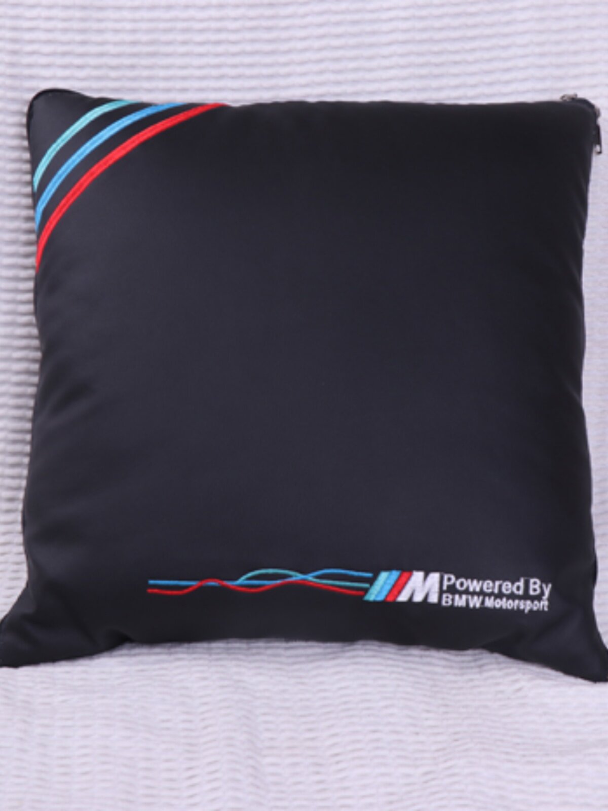 BMW M Motorsport Leather Lumbar Cushion - Folds into Blanket