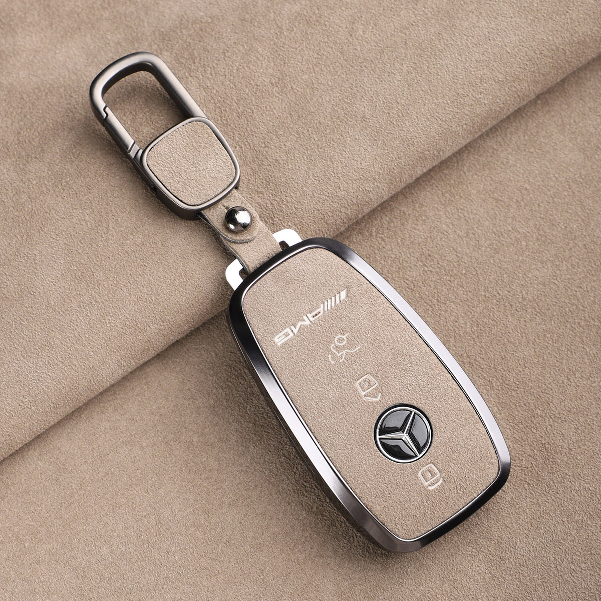 Premium Genuine Alcantara Mercedes-AMG Key Case – Imported Italian Suede with Alloy Frame for G63, G500, G350 and A35L