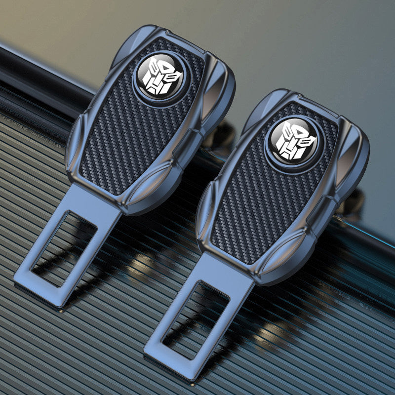 BMW plain carbon fiber seat belt extender close-up
