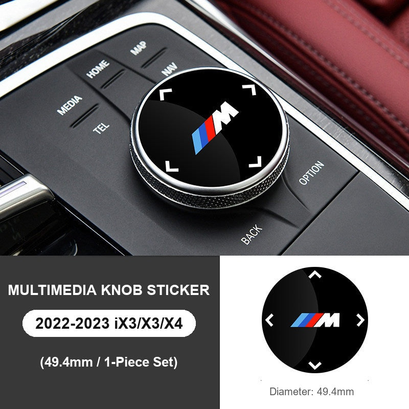BMW multimedia knob M sticker for 2022-2023 iX3/X3/X4, 49.4mm