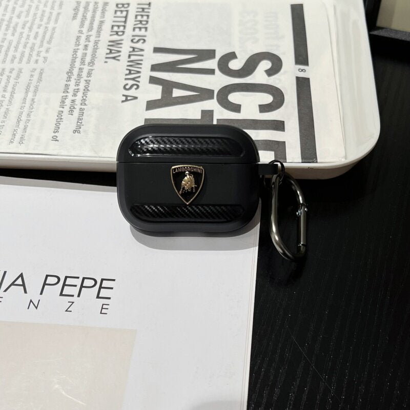 Car Logo AirPods Case - Carbon Fiber Cover for AirPods Pro 1/2/3, 3rd/4th/5th Gen