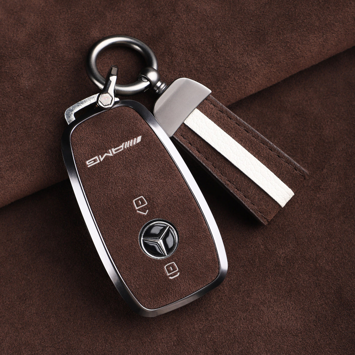 Premium Genuine Alcantara Mercedes-AMG Key Case – Imported Italian Suede with Alloy Frame for G63, G500, G350 and A35L