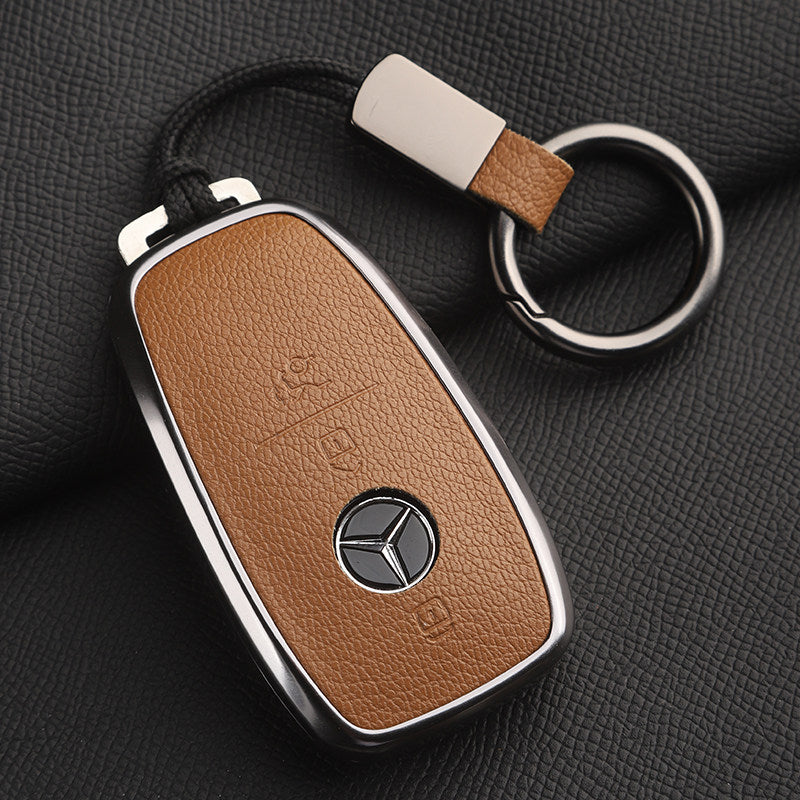 Premium Genuine Leather Mercedes-Benz Key Case – Soft French Goatskin for GLE, GLS, CLS, S-Class and E-Class