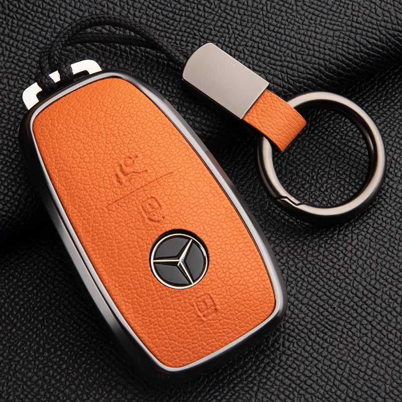 Premium Genuine Leather Mercedes-Benz Key Case – Soft French Goatskin for GLE, GLS, CLS, S-Class and E-Class