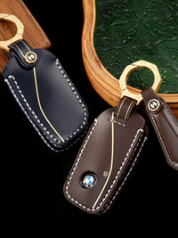 Funda de cuero genuino para llave BMW estilo herradura