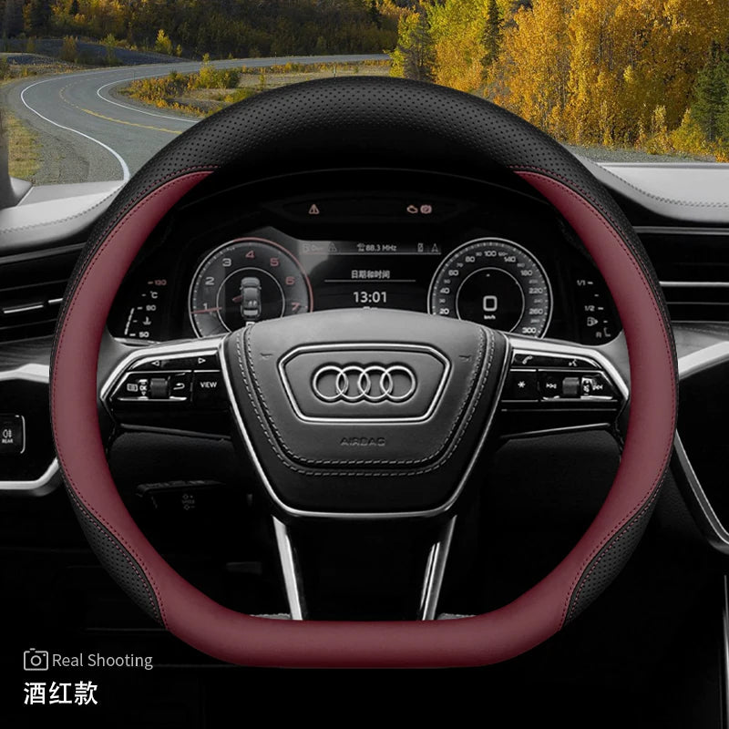 Audi steering wheel covers for new Q5L A5L A6L A4L A7L Q3 Q2L A3 A8 ultra-thin genuine leather handlebar covers