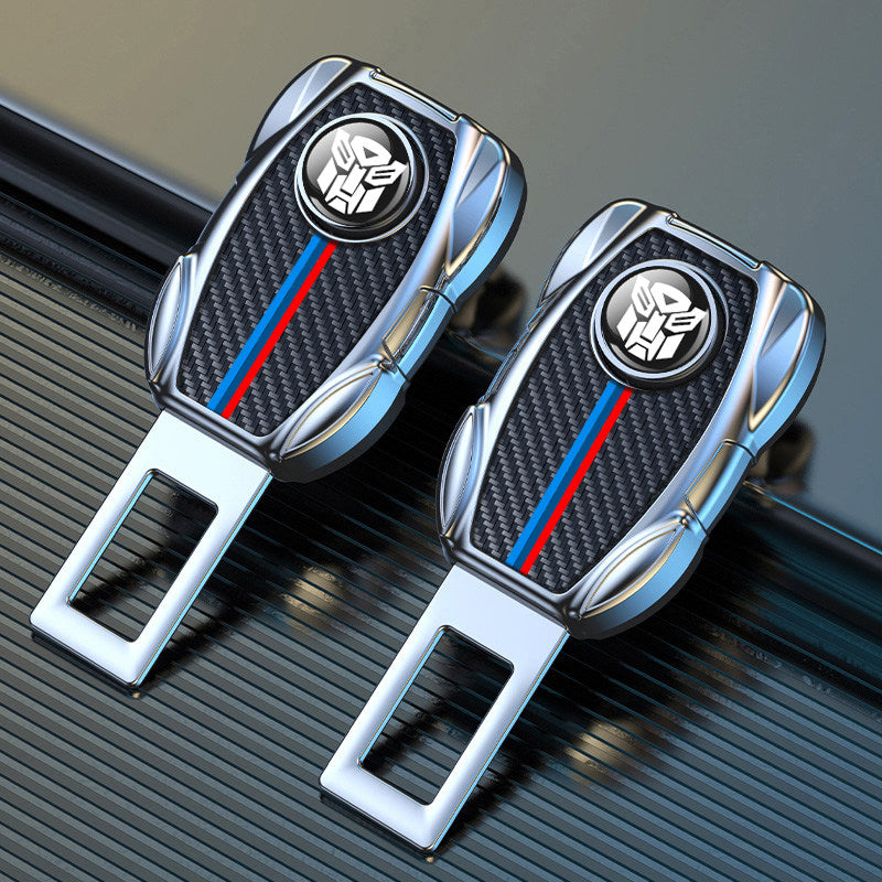 BMW carbon fiber M-stripe seat belt extenders pair view