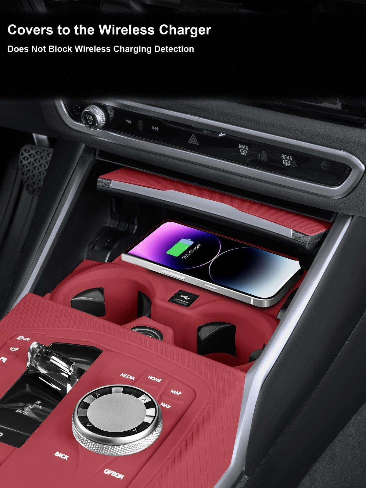 BMW center console silicone pad, multiple fitments and colors