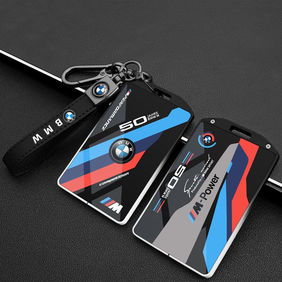 غطاء بطاقة مفتاح BMW - حامل بطاقة معدني بطراز السباق