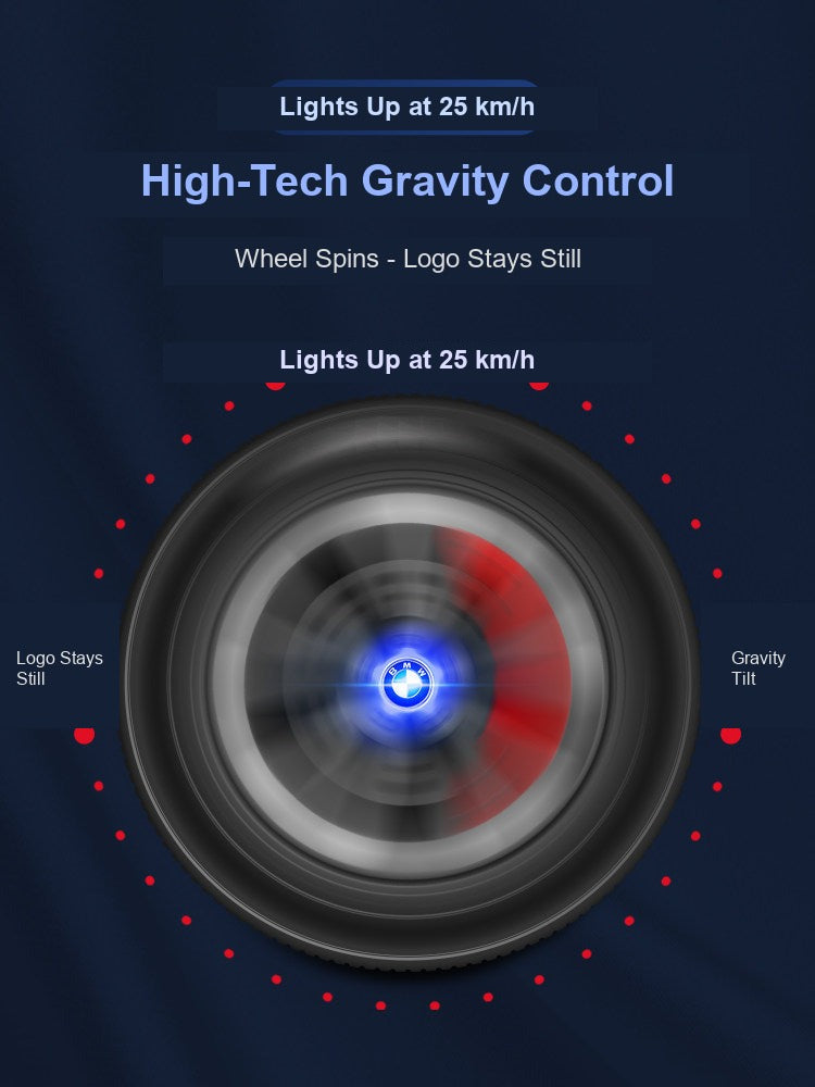 BMW hub light gravity control - logo stays still while wheel spins