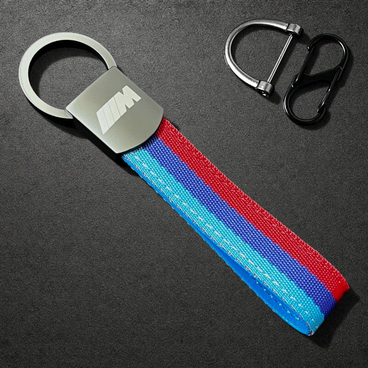 BMW M Performance Leather Key Fob Strap & Keychain Ring
