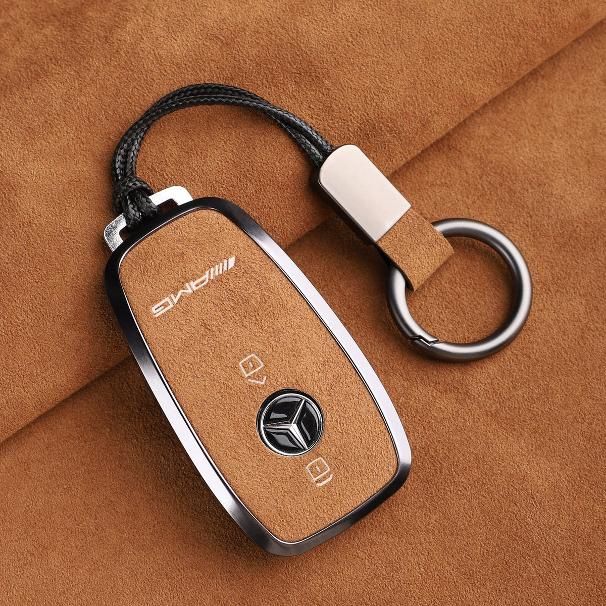 Premium Genuine Alcantara Mercedes-AMG Key Case – Imported Italian Suede with Alloy Frame for G63, G500, G350 and A35L