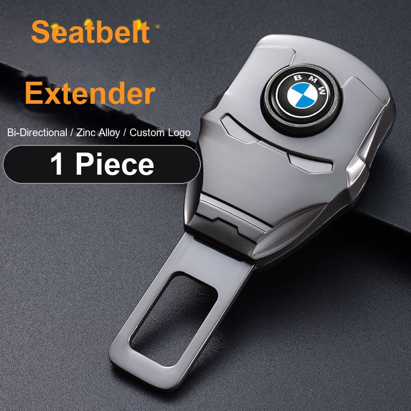 BMW seat belt buckle extender - single piece, roundel badge