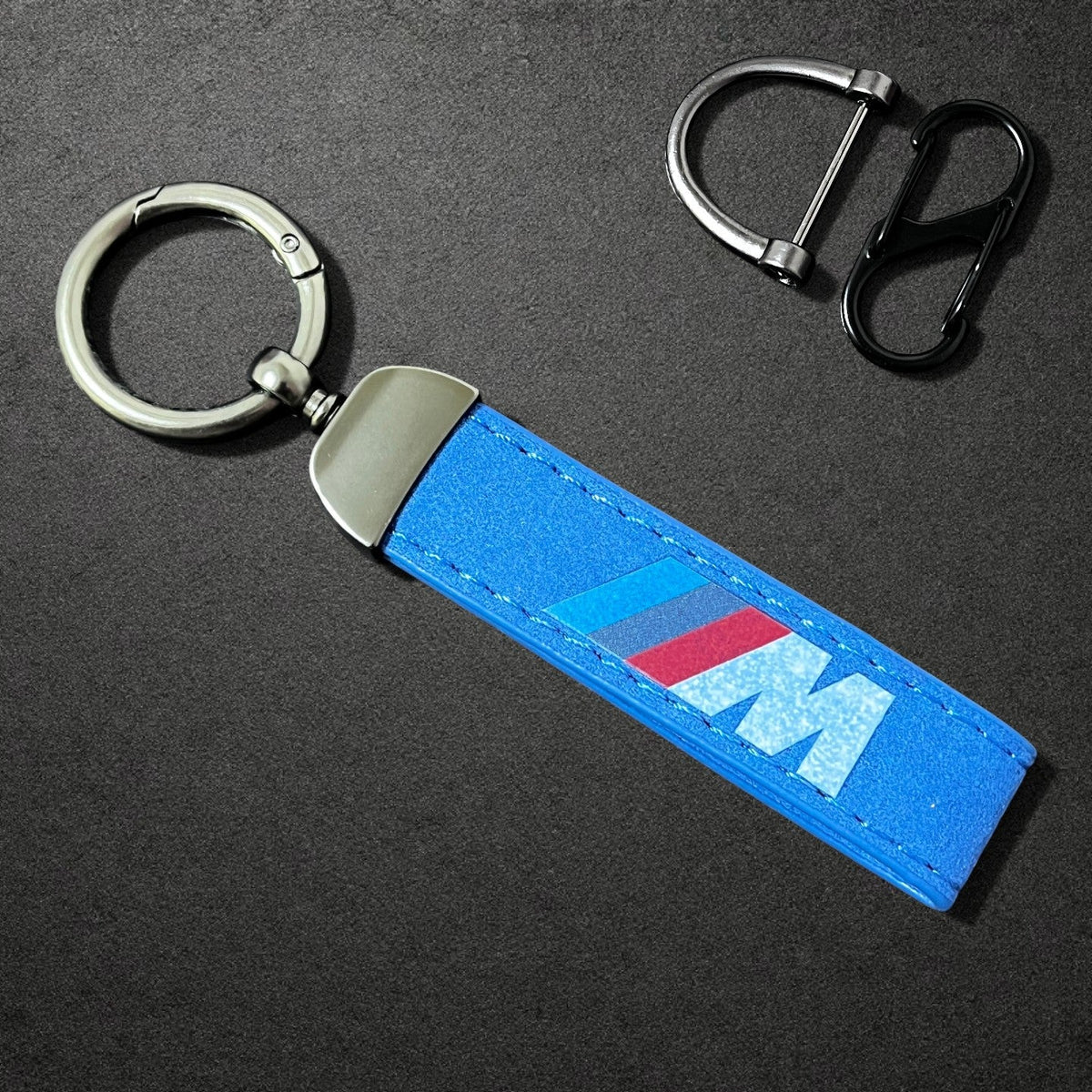 BMW M Performance Leather Key Fob Strap & Keychain Ring