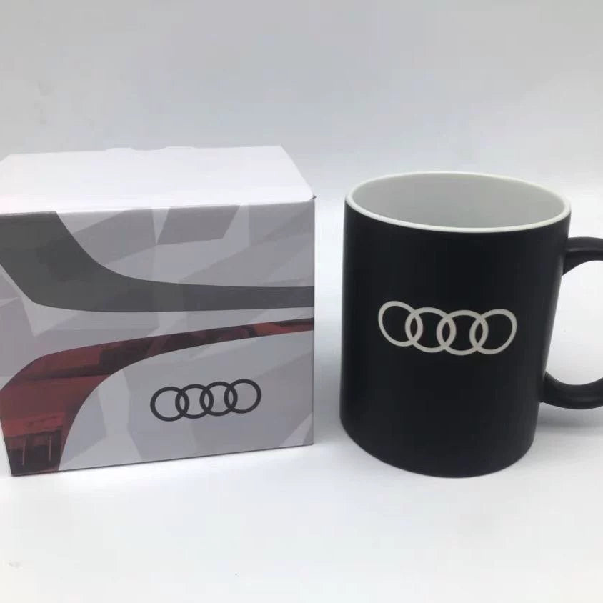 Audi Four Rings matte black ceramic mug