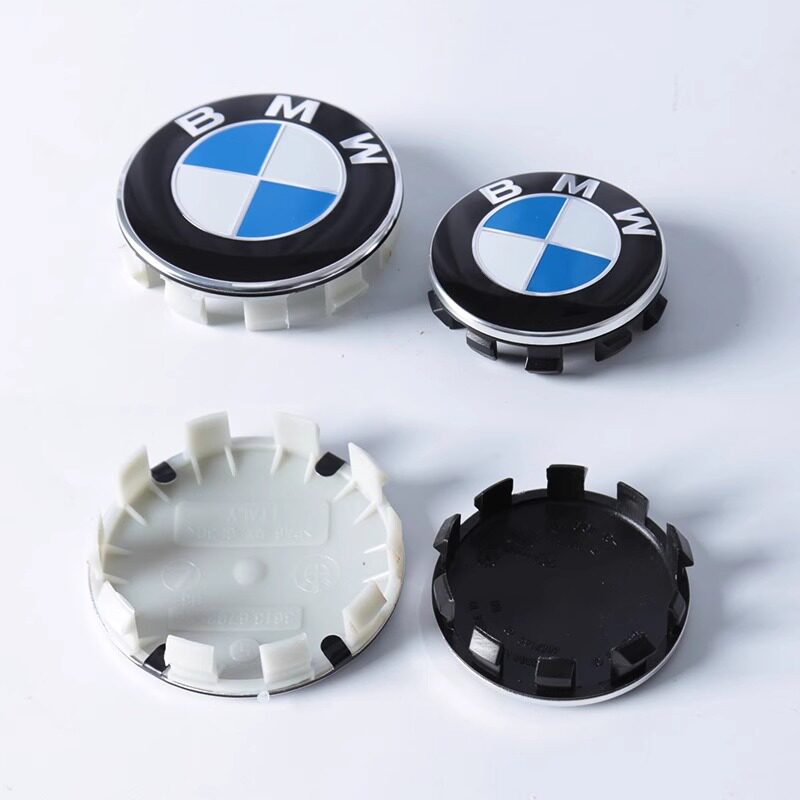 BMW wheel center cap covers, 4-piece tray set