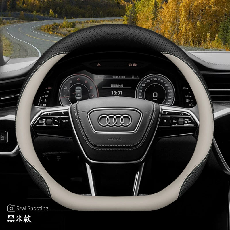 Audi steering wheel covers for new Q5L A5L A6L A4L A7L Q3 Q2L A3 A8 ultra-thin genuine leather handlebar covers