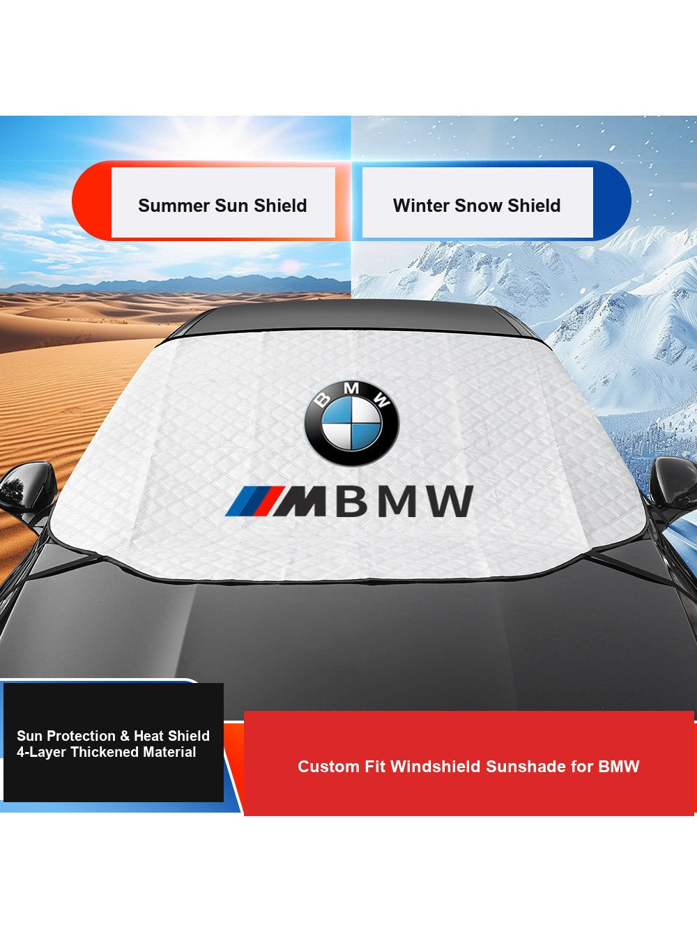 BMW Custom Front Windshield Sunshade & UV Heat Shield Overview