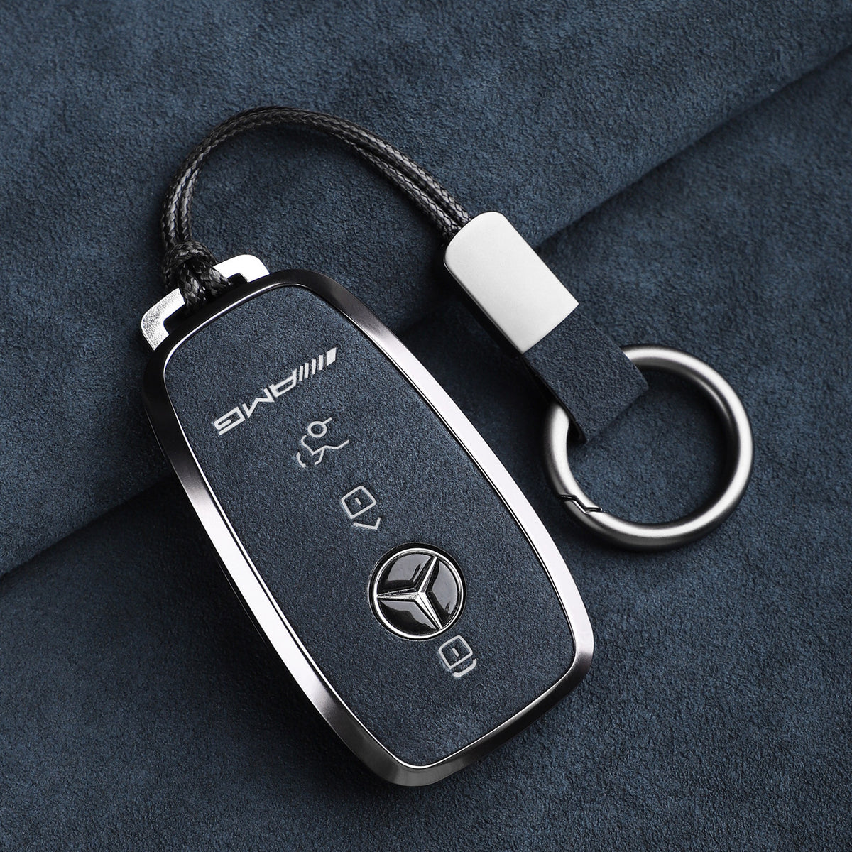 Premium Genuine Alcantara Mercedes-AMG Key Case – Imported Italian Suede with Alloy Frame for G63, G500, G350 and A35L