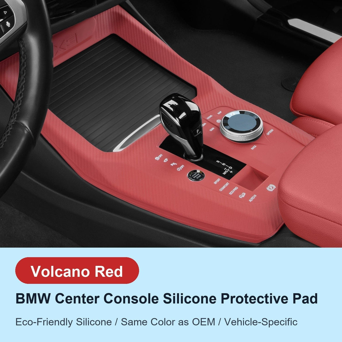 BMW center console silicone pad - X3 (2022-2024) - Volcano Red