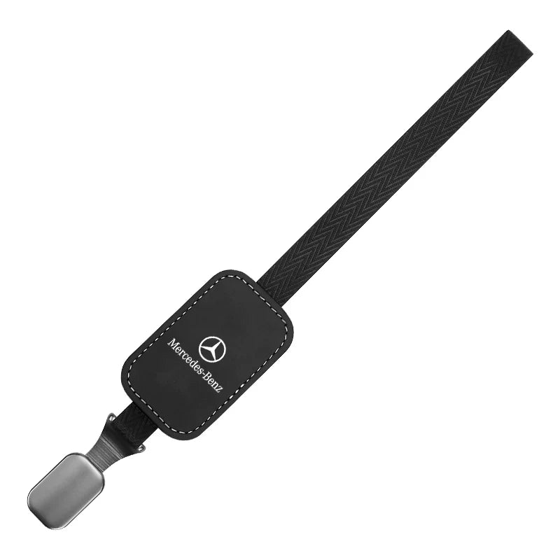 Mercedes-Benz suede seat back hook with strap and metal hook