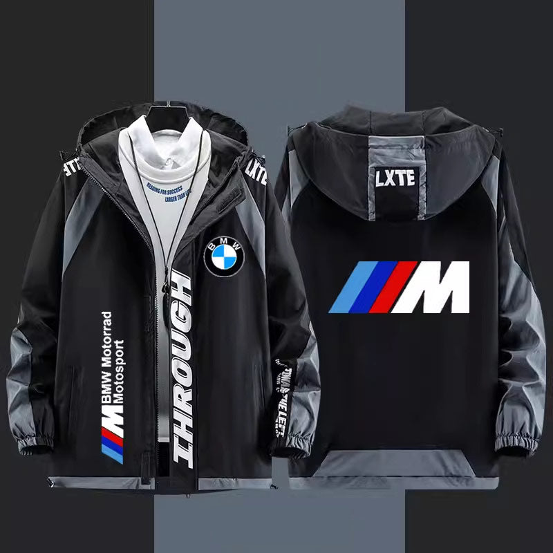 سترة واقية من الرياح BMW M Power - بغطاء رأس، رسومات قابلة للتخصيص