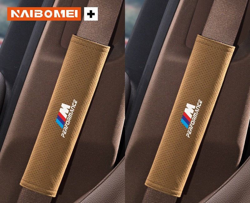 BMW M Performance seat belt shoulder pad, cognac, pair, 23cm