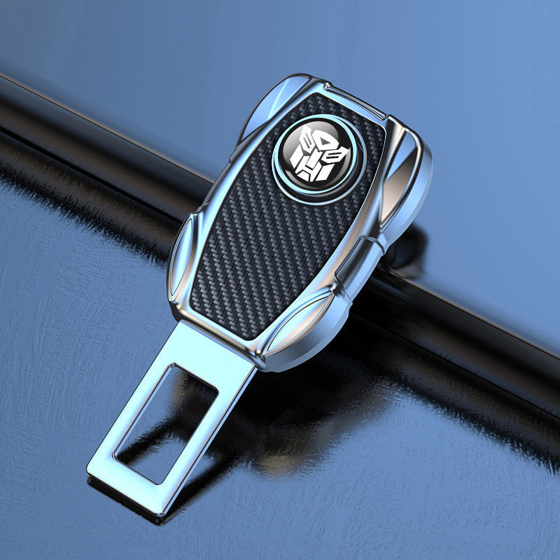 BMW carbon fiber M-stripe seat belt extenders top view