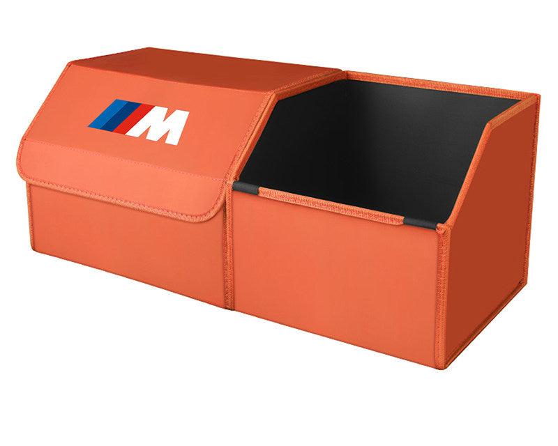 Vitality orange leather BMW M trunk storage box - small size with extended open basket