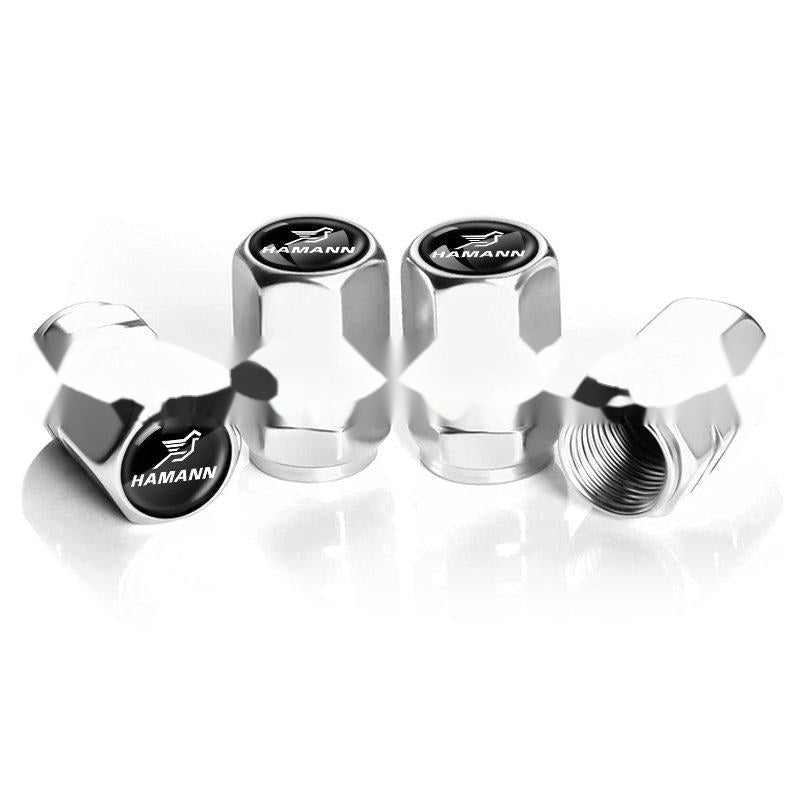 Hamann silver tire valve caps, set of four