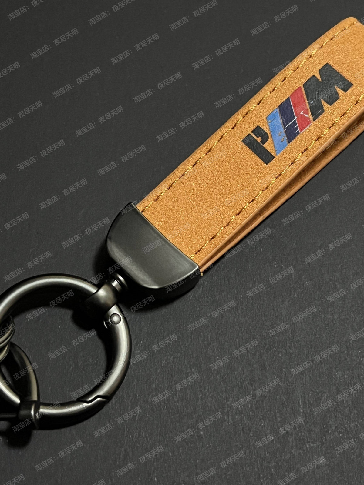 BMW M Performance Leather Key Fob Strap & Keychain Ring