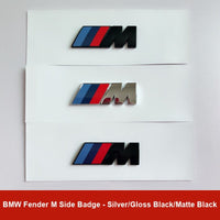 Emblema lateral de guardabarros BMW M - Pegatina metálica con emblema M (2 uds.)