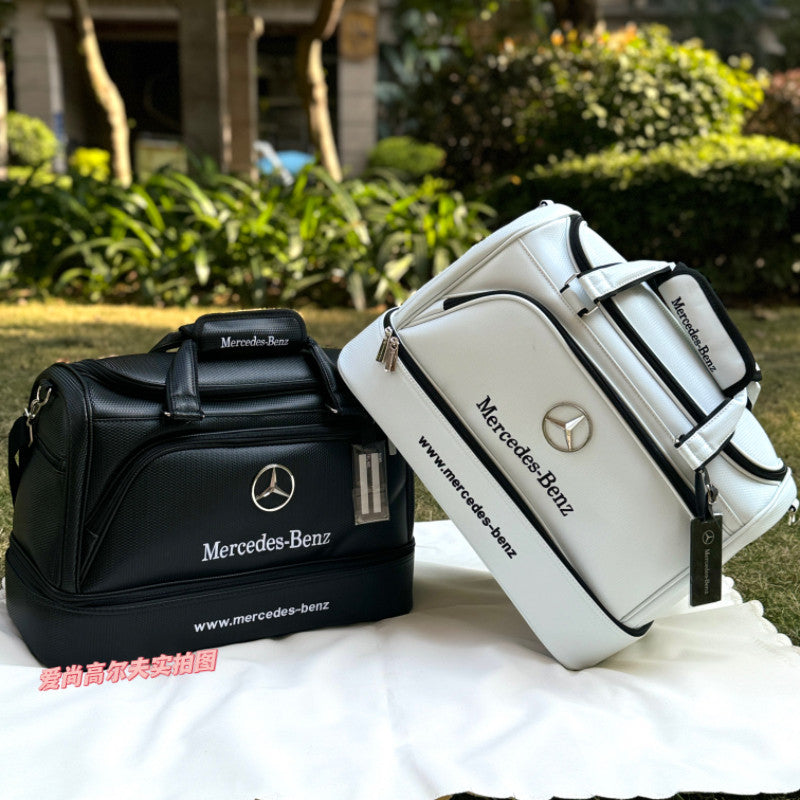 New Golf Benz Double Layer PU Clothing Bag Men's and Women's Shoe Bag Outdoor Sports Clothing Bag Fitness Bag