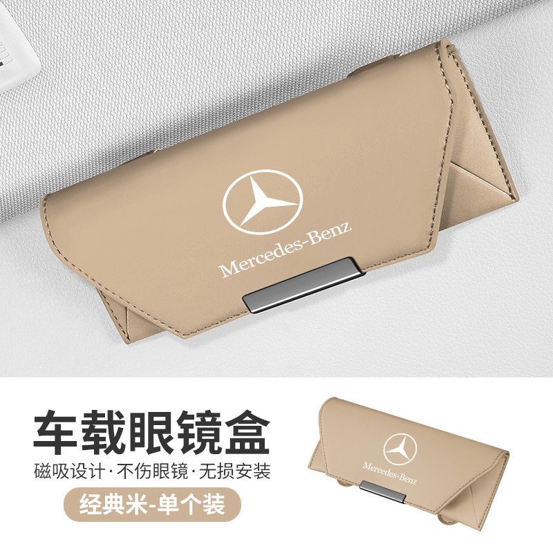 Suitable for Mercedes-Benz in-car glasses case E300L C260L GLC EQE A180 sun visor sunglasses clip storage